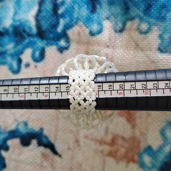 Vintage Beaded Flower Cluster Ring - Picture 12 of 16